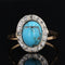 Bague 51 Bague ancienne ovale turquoise et diamants 58 Facettes 21-243-51