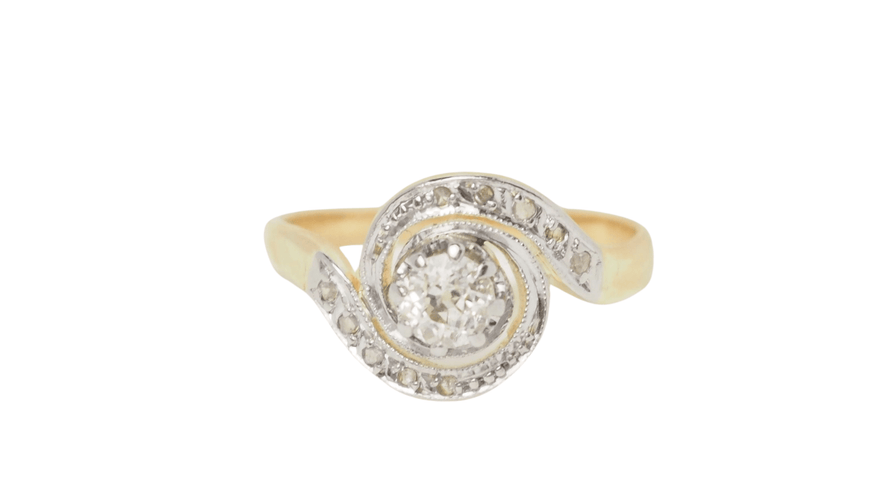 Bague 56 Bague Tourbillon en or et platine, diamants 58 Facettes 32583