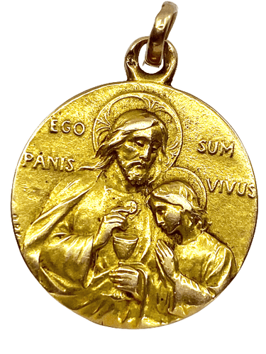 Pendentif Médaille Saint Jean et le Christ 58 Facettes