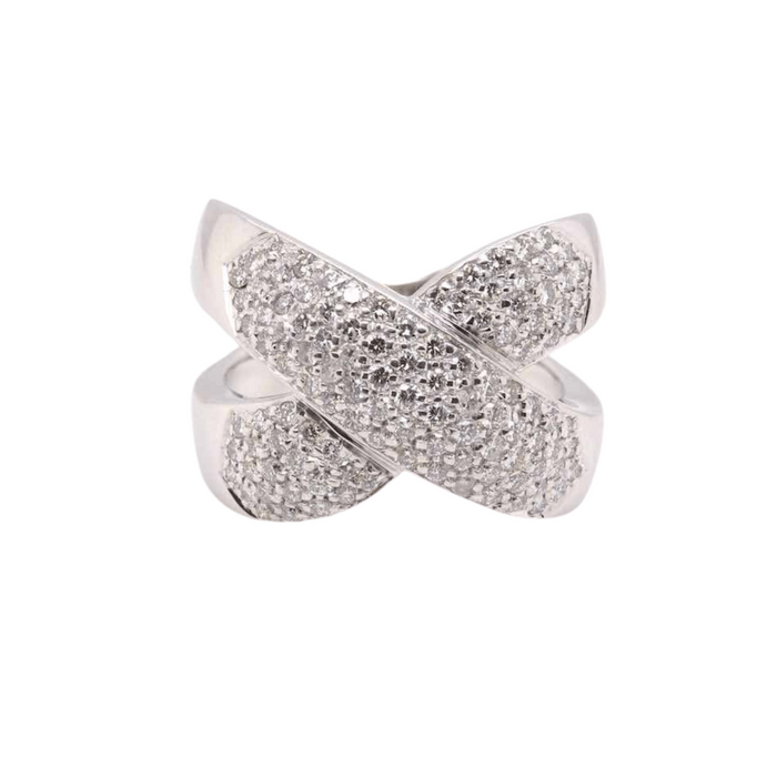 Bague 58 Bague Or blanc Diamants 58 Facettes 25041DV