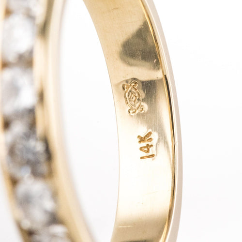 Bague 52 Demi alliance or jaune diamants 58 Facettes 20-257-48