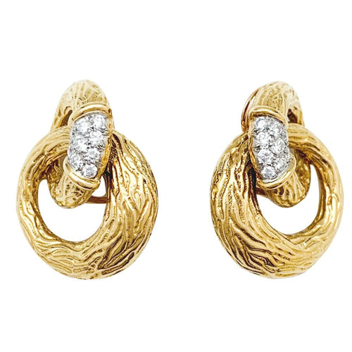 Boucles d'oreilles Boucles d'oreilles Boucheron en or jaune et diamants. 58 Facettes 30675