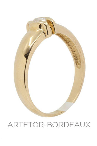 Bague 56 Solitaire moderne diamant 0.08 carat 58 Facettes 35351