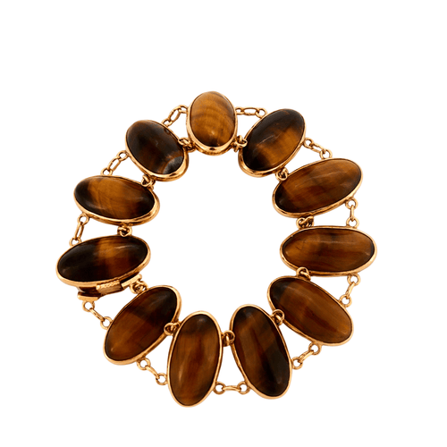 Bracelet Bracelet or et oeil de tigre 58 Facettes