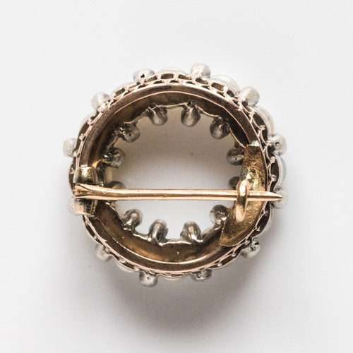 Broche Broche ancienne ronde perles fines et diamants 58 Facettes 20-389