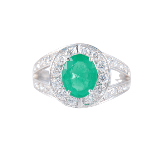 Bague Bague Jonc Emeraude Diamants 58 Facettes