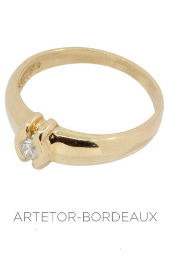 Bague 56 Solitaire moderne diamant 0.08 carat 58 Facettes 35351