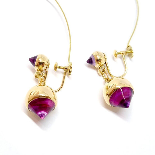 Boucles d'oreilles Boucles d'oreilles anciennes or jaune améthystes 58 Facettes