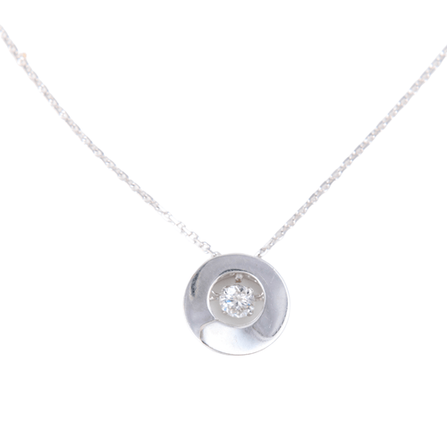 Collier Collier Pendentif Solitaire or blanc 58 Facettes JE703