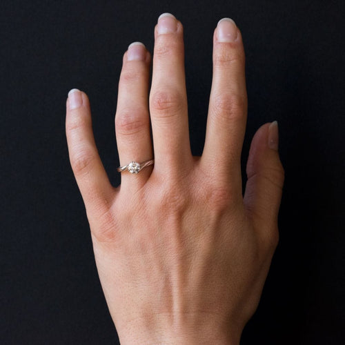 Bague 48 Solitaire or blanc diamant 58 Facettes 00-145-5677559-53