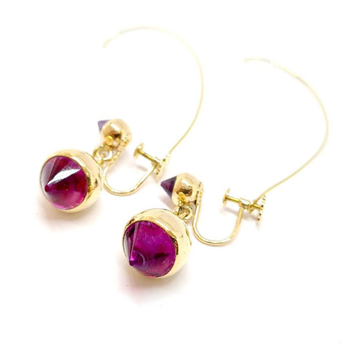 Boucles d'oreilles Boucles d'oreilles anciennes or jaune améthystes 58 Facettes