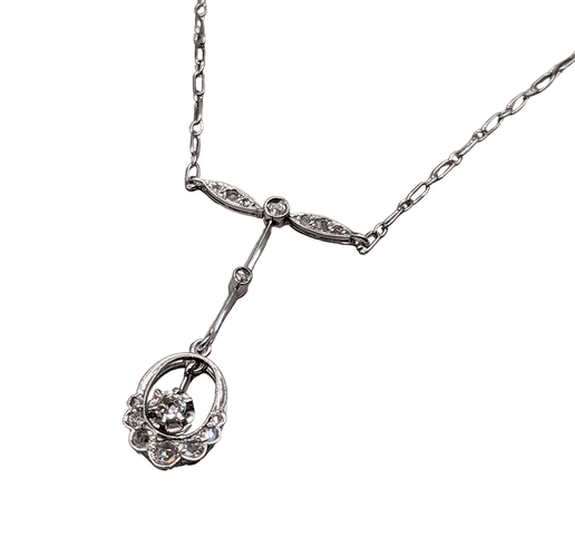 Collier Collier Belle Epoque or, platine et diamants 58 Facettes