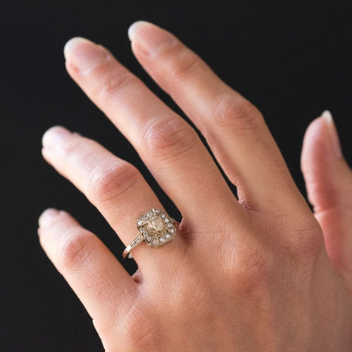 Bague 54 Bague diamant champagne et diamants brillants 58 Facettes 17-305-54-1