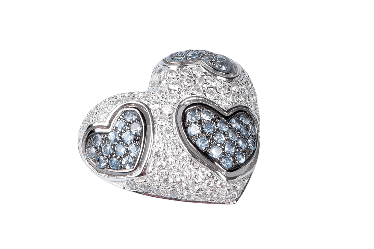 Pendentif Pendentif coeur en or blanc 58 Facettes 111.30249-59