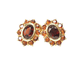 Boucles d'oreilles Boucles d'oreilles marguerite or jaune et grenats 58 Facettes 25806