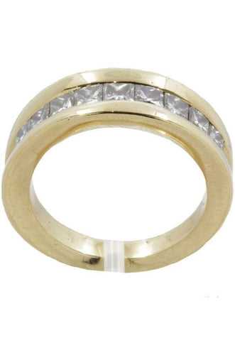 Bague 57 Demi-alliance diamants serti mystérieux 58 Facettes 32421