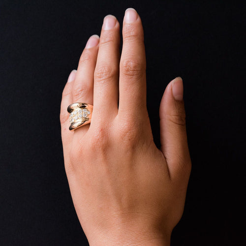 Bague 50 Bague massive godrons pavé de diamant 58 Facettes 20-238-47