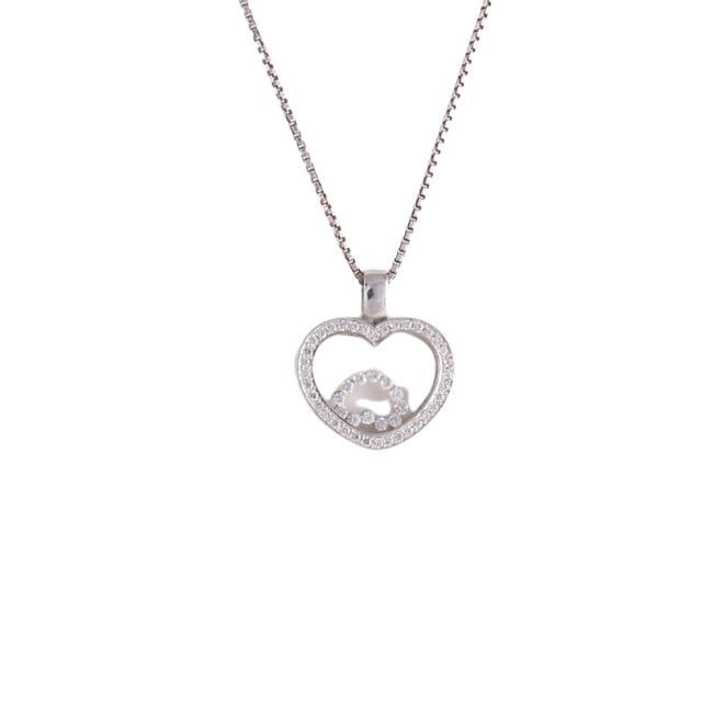 Collier Collier Pendentif Double coeur Diamants 58 Facettes