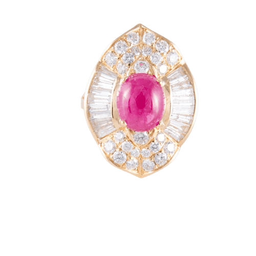 Bague 46 Bague Jupe Rubis cabochon Diamants 58 Facettes HS20852