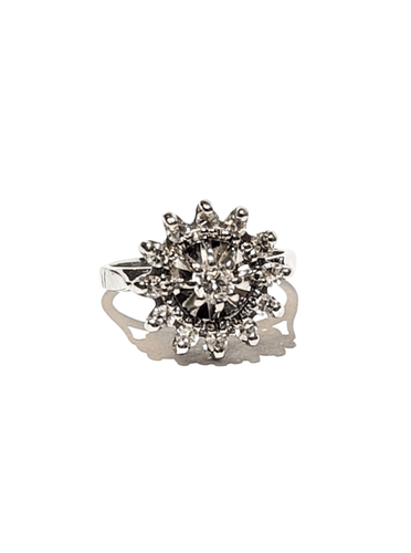 Bague Bague fleur or et diamants années 60 58 Facettes