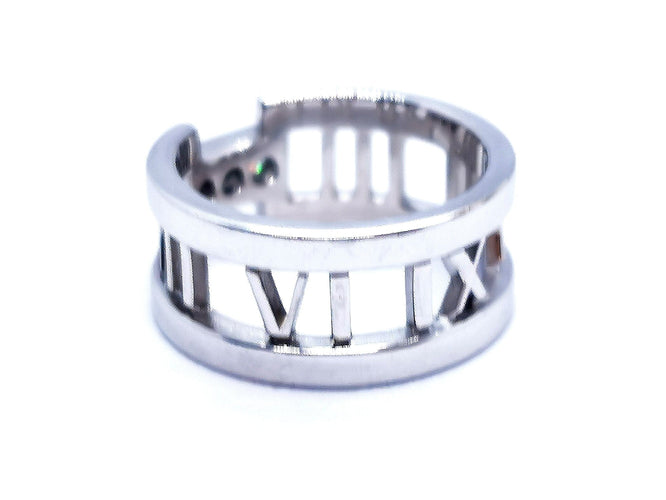 Bague 50 Tiffany & Co Bague Atlas Or blanc Diamant 58 Facettes 997153CN