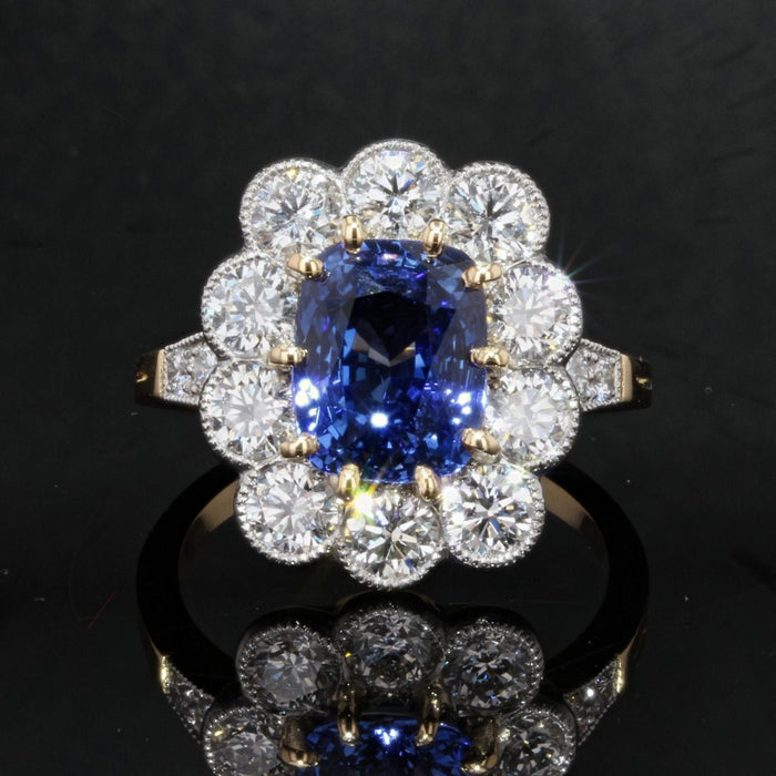 Bague 55 Bague saphir diamants pompadour 58 Facettes AG9HN-55