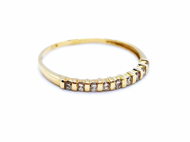 Bague 56 Bague Demie alliance Or jaune Diamant 58 Facettes 990020CD