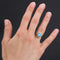 Bague 51 Bague ancienne ovale turquoise et diamants 58 Facettes 21-243-51