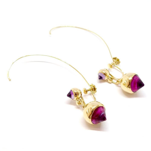 Boucles d'oreilles Boucles d'oreilles anciennes or jaune améthystes 58 Facettes