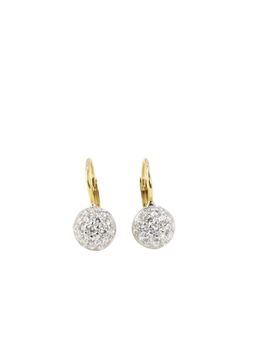 Boucles d'oreilles Dormeuses vintage en or jaune et diamants 58 Facettes 858
