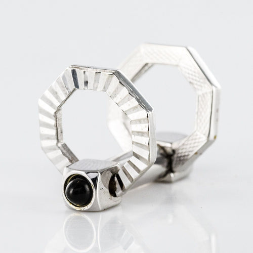 Boutons de manchette Boutons de manchettes Argent Art déco 58 Facettes 19-686