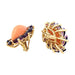 Boucles d'oreilles Boucles d'oreilles en or jaune corail, améthystes et diamants. 58 Facettes 30021