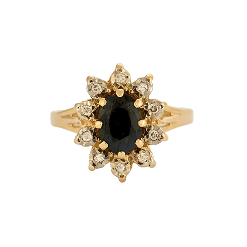 Bague Bague marguerite or jaune saphir et diamants 58 Facettes DV0548-1