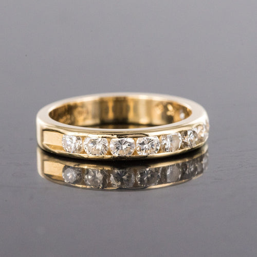 Bague 52 Demi alliance or jaune diamants 58 Facettes 20-257-48