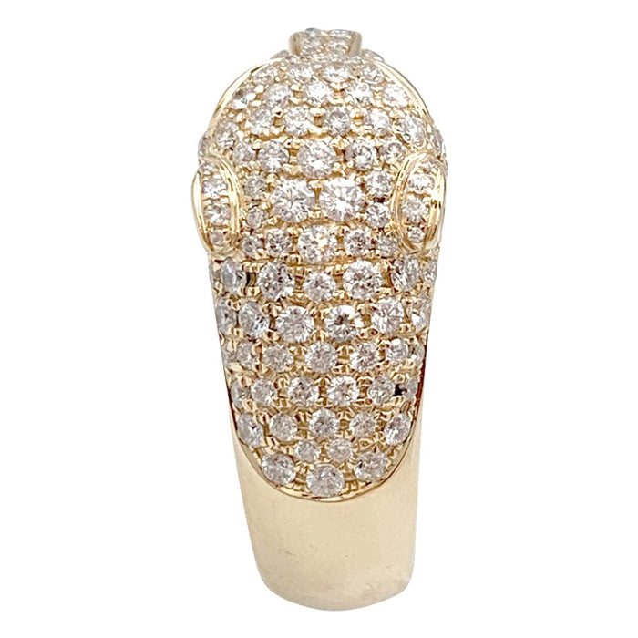 Bague 67 Bague Cartier modèle "Panthère" en or jaune, onyx, émeraudes et diamants. 58 Facettes 29715-1