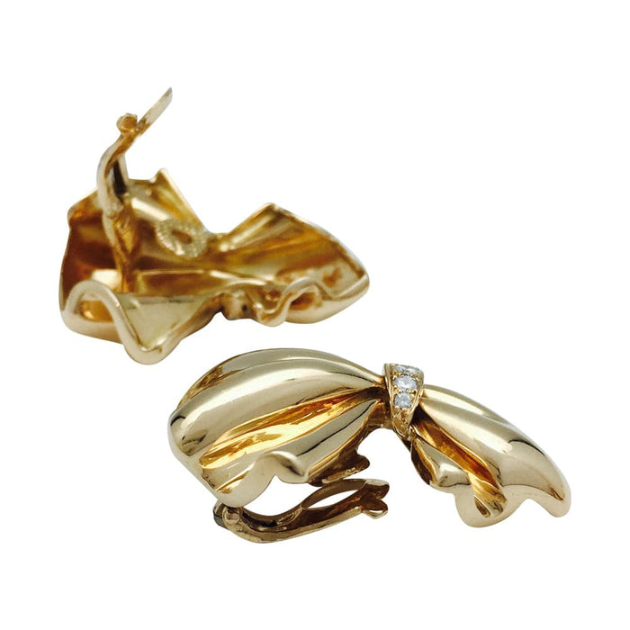 Boucles d'oreilles Boucles d'oreilles Van Cleef & Arpels "Noeud" en or jaune et diamants. 58 Facettes 28136