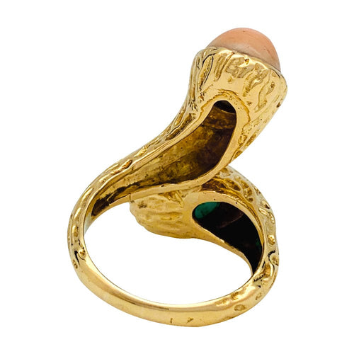 Bague 58 Bague Boucheron "Serpent Bohême" chrysoprase et corail 58 Facettes 29874