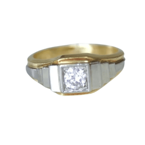 Bague Bague Art Déco escalier deux ors et diamant 58 Facettes