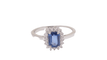 Bague 54.5 Bague en Or blanc, saphir de Ceylan et diamants 58 Facettes 32241