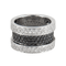 Bague 55 Bague en or gris, pavage diamants blanc et noir 58 Facettes