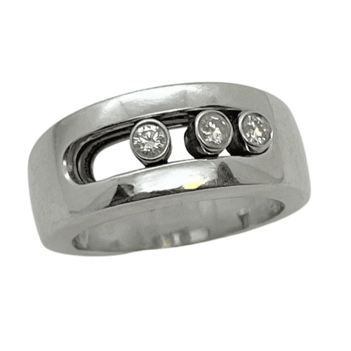 Bague 59 Bague Or Blanc avec Diamant 58 Facettes 20400000494/LC