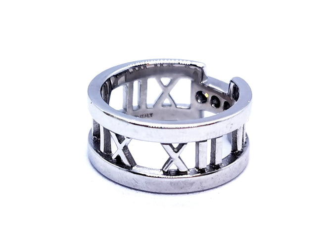Bague 50 Tiffany & Co Bague Atlas Or blanc Diamant 58 Facettes 997153CN