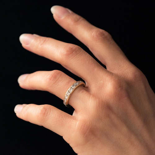 Bague 52 Demi alliance or jaune diamants 58 Facettes 20-257-48