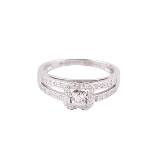 Bague Bague Mauboussin "Chance of Love" Or Blanc Diamants 58 Facettes