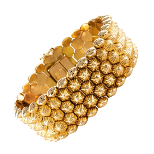 Bracelet Bracelet or jaune nids d'abeilles 58 Facettes 19-542